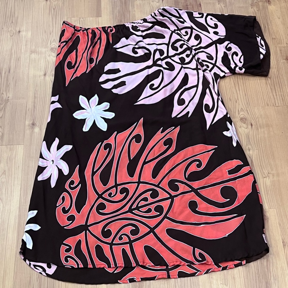 Mana Hine Keau Originals One Shoulder Dress Hawaiian Tribal XXL New